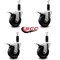 Service Caster 4'' Phenolic Swivel 1-1/8'' Expanding Stem Caster Set Total Lock Brake, 4PK SCC-EXTTL20S414-PHS-118-4 - alternate 4